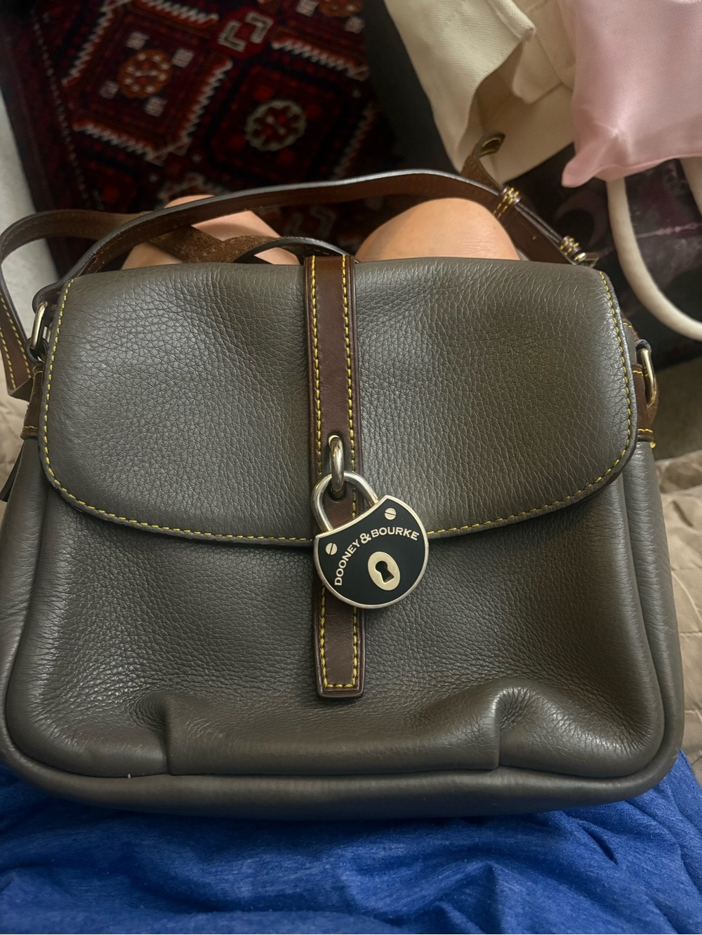 Dooney & Bourke Dark Brown Pebble Leather Crossbody Bag
